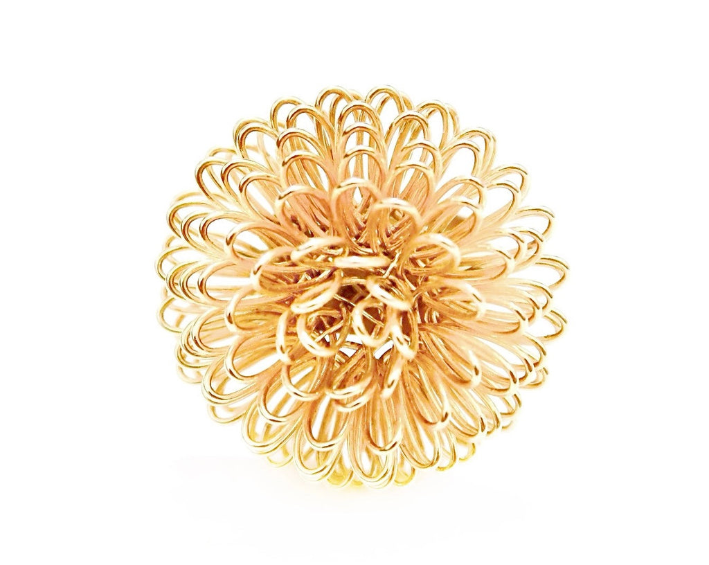 gold Flower bud ring