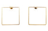 Reversed Metal Hollow Square Earrings Pearl Backs