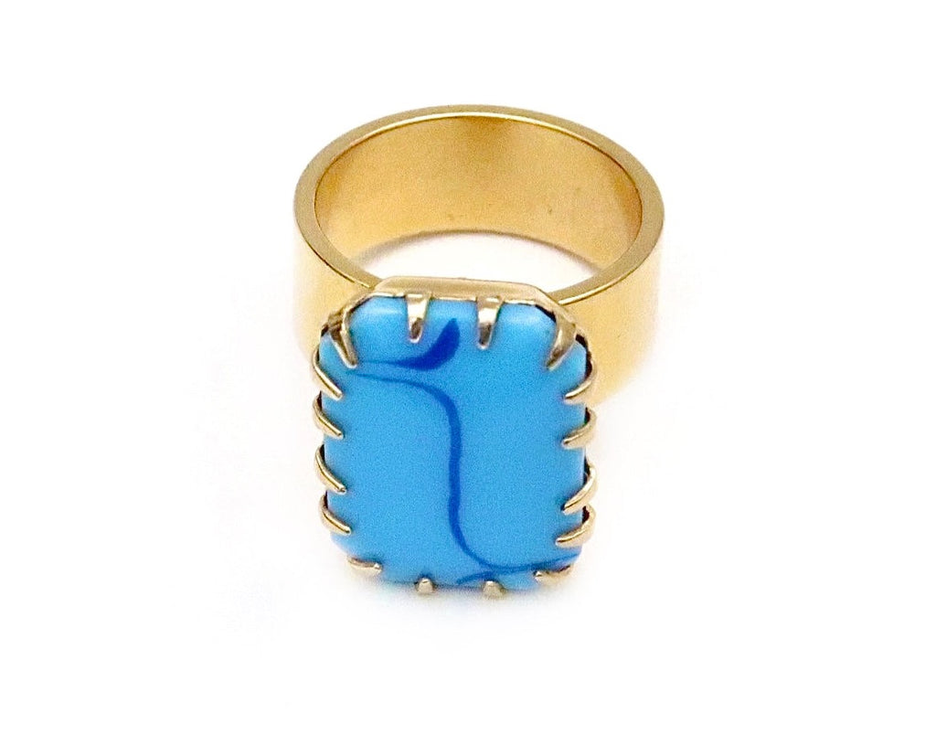 Blue Stone Gold Ring