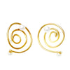 reversible metal swirl earrings with pearl accents