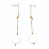 delicate metal twist drop earring with large  pearl decal
