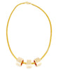 Gold dainty chain necklace with three hollow square pendants
