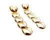 Gold metal scalloped heart shaped earrings