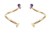 Delicate Swarovski stone earrings dangle with reversible pearl back