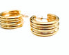 triple stacked hollow reversible hoop earrings 