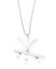Silver criss cross stick pendant necklace