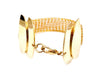 Gold mesh bracelet with gold scallop details