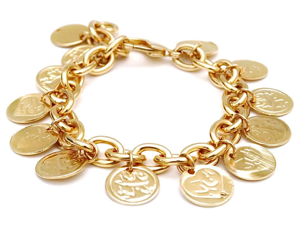 Persian coin bracelet with metal chain