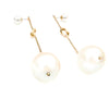 delicate metal twist drop earring with large  pearl decal