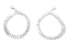 Spiral Metal Circle Earrings with Pearl Backs