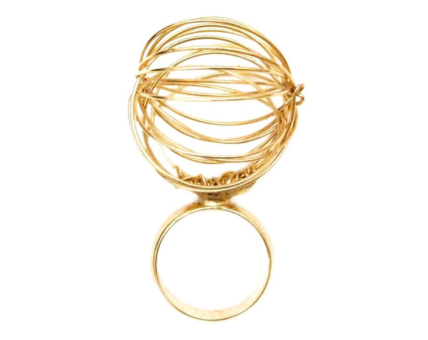 Gold Metal Wire Globe style ring