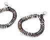 Spiral Metal Circle Earrings with Pearl Backs