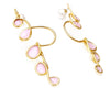 Small Gold and Pink doodle Swirl Earrings Pearl Backs