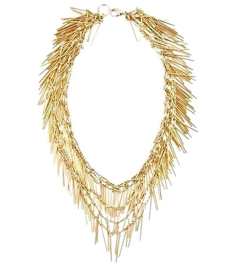 multi layer statement fringe necklace