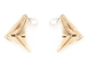 Reversible Gold metal protruding triangle shape earrings