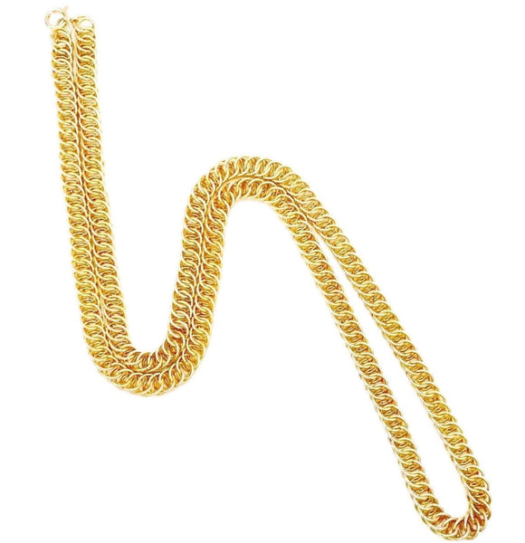 Long gold chain link neckalce