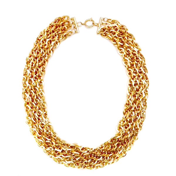 quadruple stacked chain link necklace