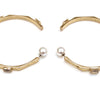 Gold metal hoops with Swarovski stones and pearl backs