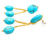 Gold and Turquoise stone earrings with pearl backs
