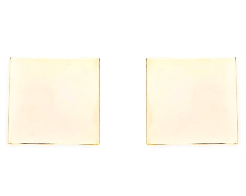 flat square reversible metal earrings