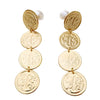 Persian coin dangling earrings with reversible pearl back