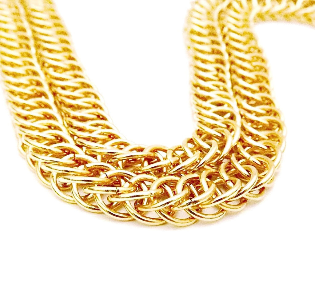 Long gold chain link neckalce