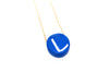Delicate chain with blue clay initial pendant