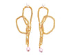 Infinity design reversible earrings with pearl accent