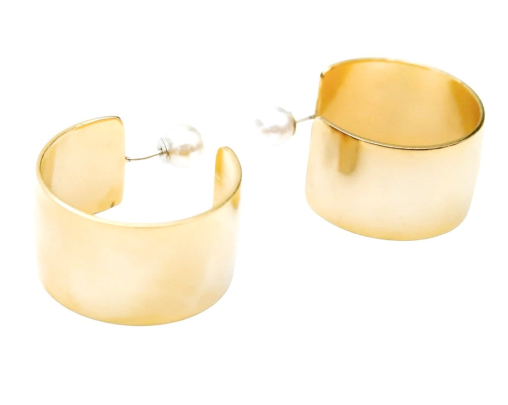 Reversible wide lightweight hoop earrings