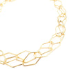 long chain necklace with lightweight textured shapes