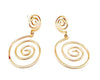 Reversible Double stack metal swirl earrings