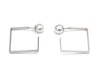 thin reversible square earrings with negative space