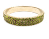 Triple stacked green Swarovski stone bangle