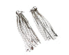 Metal fringe earrings with metal button at top
