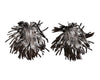 Large Gunmetal Chain Fringe Earrings