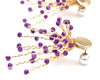 Gold Chandelier style earrings with purple stones