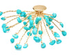 Gold Chandelier style earrings with turquoise stones