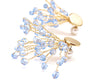 Gold Chandelier style earrings with clear blue beads
