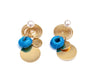 Swirl Top with natural stone and Persian coin earrings with pearls backs